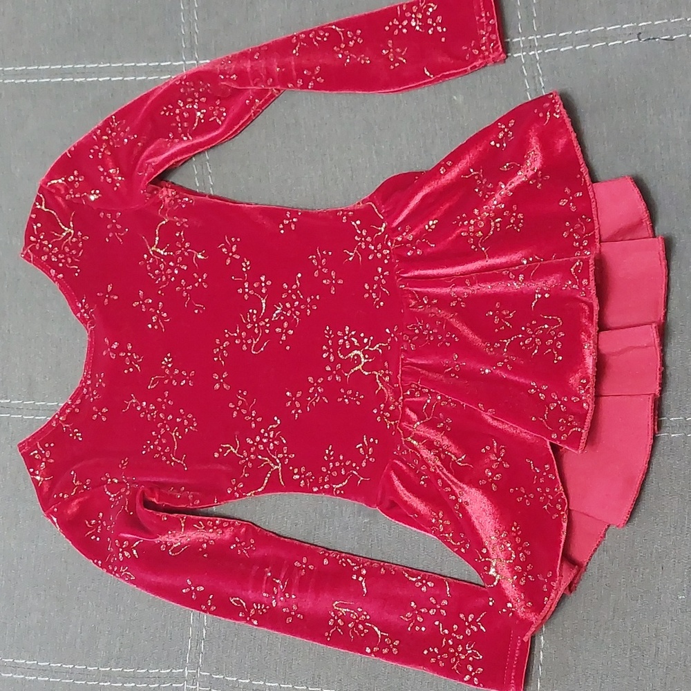 Mondor Born to Skate Glitter Figure Skating Dress - Red , Size 4-6